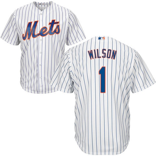 Mets #1 Mookie Wilson White(Blue Strip) Cool Base Stitched Youth MLB Jersey